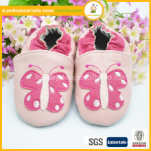 Nette Schmetterlingsentwurfs-hohe Oberseite sehr bequeme Baby-reale lederne Schuhe